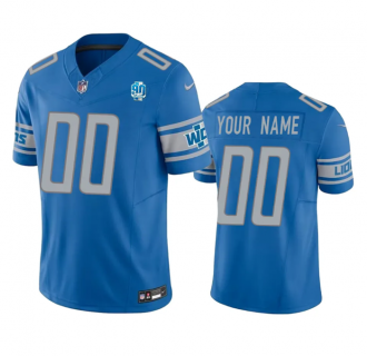 Men's Detroit Lions Active Player Custom Blue 2023 F.U.S.E. 90th Anniversary Vapor Untouchable Limited Stitched Jersey