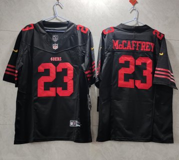Men's San Francisco 49ers #23 Christian McCaffrey Black 2023 F.U.S.E. Vapor Untouchable Limited Stitched Football Jerseyball Jersey