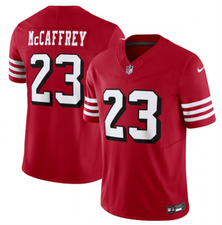 Men's San Francisco 49ers #23 Christian McCaffrey New Red 2023 F.U.S.E. Vapor Untouchable Limited Stitched Football Jersey