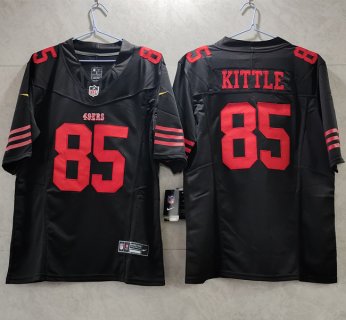 Men's San Francisco 49ers #85 George Kittle Black 2023 F.U.S.E. Vapor Untouchable Limited Stitched Football Jersey
