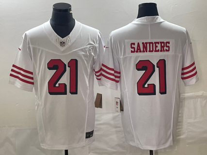 Men's San Francisco 49ers #21 Deion Sanders White 2023 F.U.S.E. Vapor Untouchable Limited Stitched Football Jersey