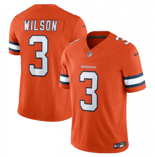 Men's Denver Broncos #3 Russell Wilson Orange 2023 F.U.S.E. Vapor Untouchable Stitched Jersey