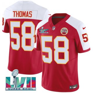 Men’s Kansas City Chiefs #58 Derrick Thomas Red 2023 F.U.S.E. With Super Bowl LVII Patch Vapor Untouchable Limited Stitched Jersey