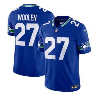 Men's Seattle Seahawks #27 Tariq Woolen Royal 2023 F.U.S.E. Vapor Untouchable Limited Stitched Football Jersey