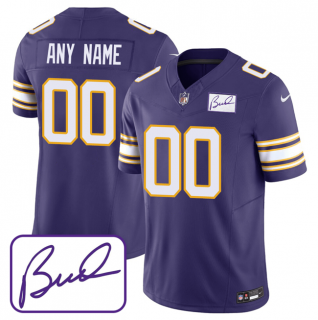 Men's Minnesota Vikings Active Player Custom Purple 2023 F.U.S.E. Bud Grant Patch Limited Stitched Jersey