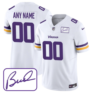 Men's Minnesota Vikings Active Player Custom White 2023 F.U.S.E. Bud Grant Patch Limited Stitched Jersey