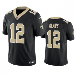Men's New Orleans Saints #12 Chris Olave Black 2023 F.U.S.E. Vapor Untouchable Limited Stitched Jersey