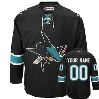 Sharks Third Personalized Authentic Black NHL Jersey (S-3XL)