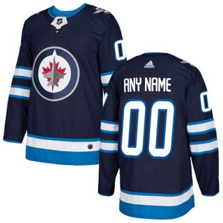 Men's Adidas Jets Personalized Authentic Navy Blue Home NHL Jersey