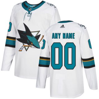 Men's Adidas Sharks Personalized Authentic White Road NHL Jersey