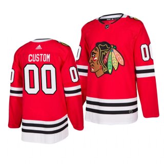 Chicago Blackhawks Custom 2019-20 Adidas Authentic Home Red Stitched NHL Jersey