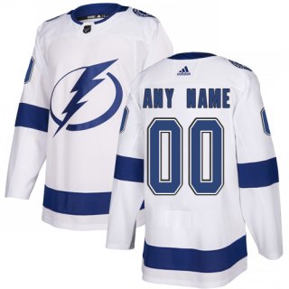 Men's Adidas Lightning Personalized Authentic White Road NHL Jersey