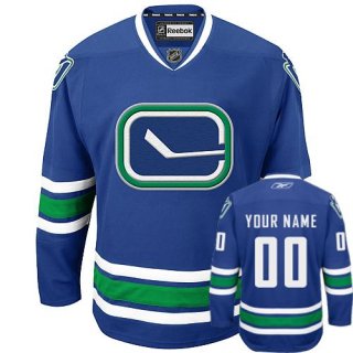 Canucks Third Personalized Authentic Blue NHL Jersey (S-3XL)