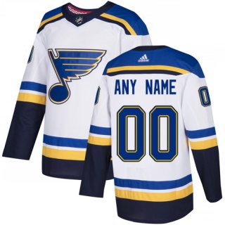 Men's Adidas Blues Personalized Authentic White Road NHL Jersey