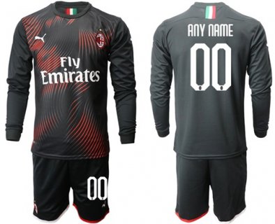 AC Milan Personalized Third Long Sleeves Soccer Club Jersey