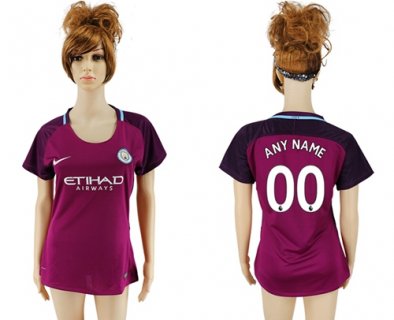 Women's Manchester City Personalized Away Soccer Club Jersey