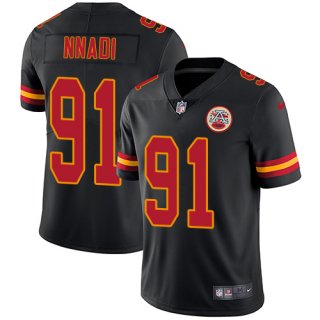 Nike Chiefs #91 Derrick Nnadi Black Men's Stitched NFL Limited Rush Jersey