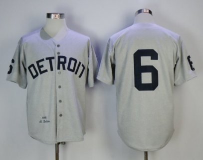 Men's Detriot Tigers #6 Al Kaline Gray 1968 Mitchell & Ness Stitched MLB Jersey