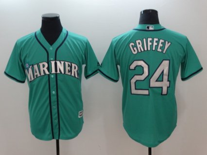 Men's MLB Seattle Mariners #24 Ken Griffey Jr. Green Alternate Cool Base Stitched MLB Jersey