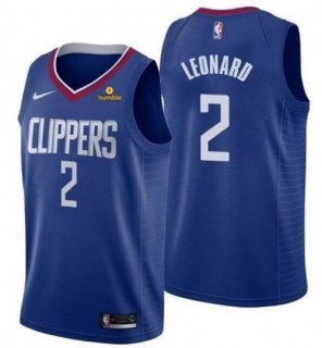 Men's Clippers #2 Kawhi Leonard Blue Stitched NBA Jersey