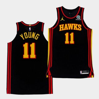 Men's Atlanta Hawks Black #11 Trae Young Stitched NBA Jersey