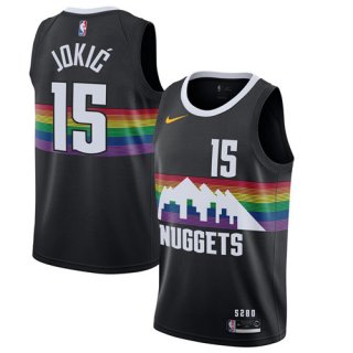Men's Denver Nuggets #15 Nikola Jokic Black 2019 City Edition Stitched NBA Jersey