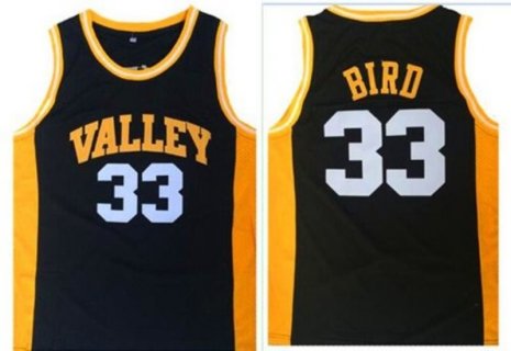 High School Springs Valley 33 Larry Bird Black NBA Men Jersey