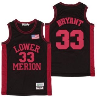 High School Lower Merion 33 Kobe Bryant Black Basketball Men Jersey