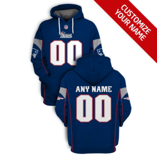 NFL Patriots Customized All Blue 2021 Stitched New Hoodie