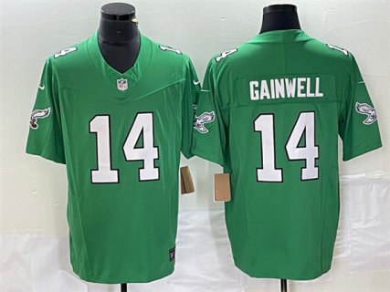 Men's Philadelphia Eagles #14 Kenneth Gainwell Green 2023 F.U.S.E. Vapor Untouchable Football Stitched Jersey