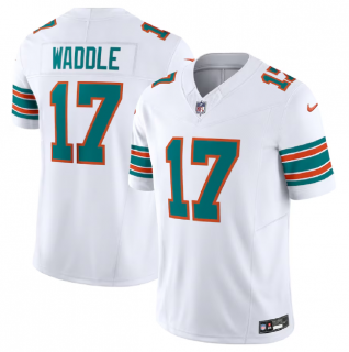 Men's Miami Dolphins #17 Jaylen Waddle White 2023 F.U.S.E Alternate Vapor Limited Football Stitched Jersey