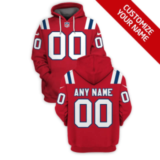 NFL Patriots Customized Red 2021 Stitched New Hoodie