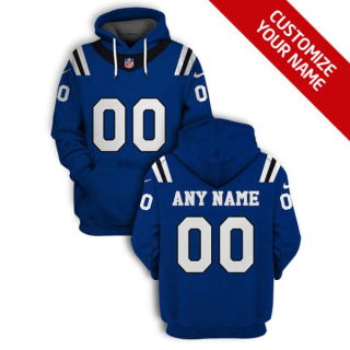 NFL Colts Customized All Blue 2021 Stitched New Hoodie