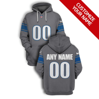 NFL Lions Customized Grey Color Rush 2021 Stitched New Hoodie