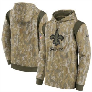 Nike New Orleans Saints Camo 2021 Salute To Service Therma Performance Pullover Hoodie