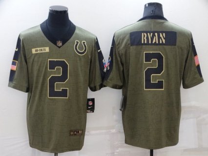 Nike Colts 2 Matt Ryan Olive 2021 Salute To Service Limited Men Jersey