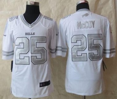 Nike Bills 25 LeSean McCoy White Men Stitched NFL Limited Platinum Jersey