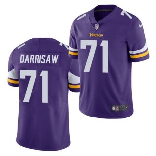 Nike Vikings 71 Christian Darrisaw Purple 2021 Draft Vapor Limited Men Jersey