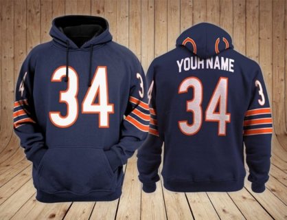 NFL Chicago Bears 34 Customized Blue Performance Pullover Hoodie