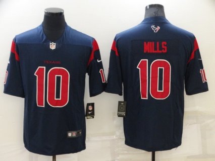 Nike Texans 10 Mills Blue Color Rush Limited Men Jersey