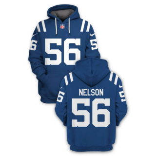 NFL Colts 56 Quenton Nelson Blue 2021 Stitched New Hoodie