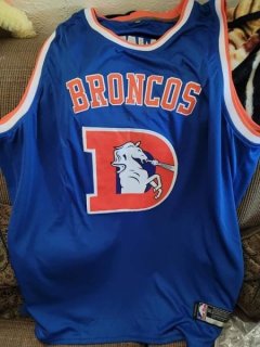 Nike Broncos Blue Sticthed Tank Top