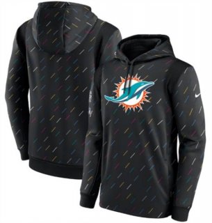 Nike Miami Dolphins 2021 Charcoal Crucial Catch Therma Pullover Hoodie