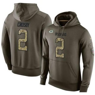 NFL Men Nike Packers 2 Mason Crosby Green Olive Salute To Service KO Performance Hoodie