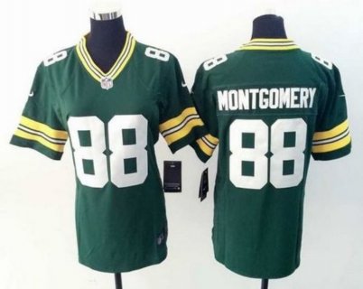 2015 Draft Nike Packers 88 Ty Montgomery Green Team Color Women Stitched NFL Elite Jersey
