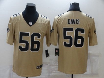Nike Saints 56 DeMario Davis Gold Inverted Legend Limited Men Jersey