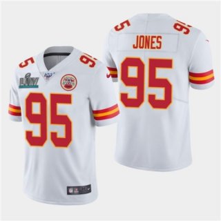 Nike Chiefs 95 Chris Jones White Super Bowl LIV Vapor Untouchable Limited Men Jersey