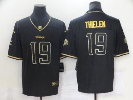 Nike Vikings 19 Adam Thielen Black Gold Vapor Limited Men Jersey