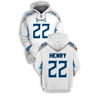NFL Titans 22 Derrick Henry White 2021 Stitched New Hoodie