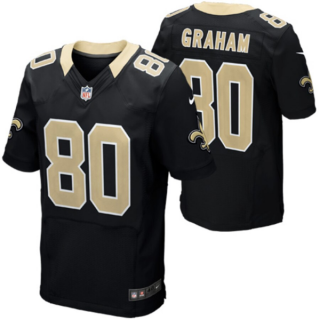 Nike New Orleans Saints No.80 Jimmy Graham Black Elite Jersey